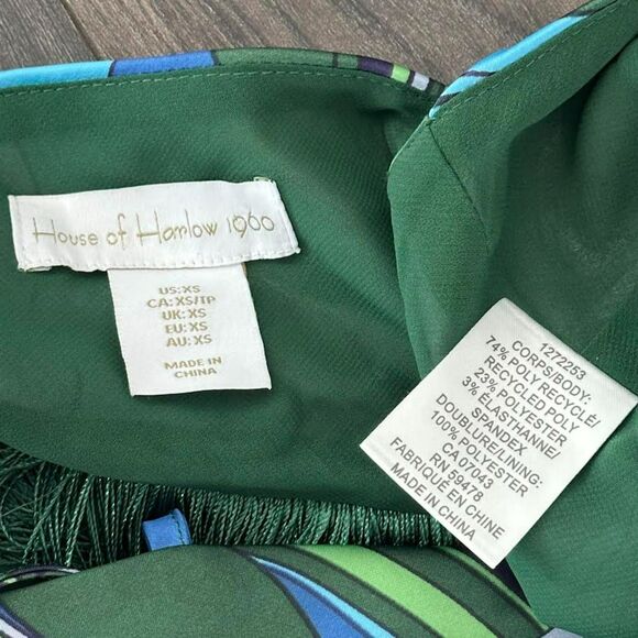 House of Harlow Satin Fringe Groovy Set Crop Top + Midi High Waist Skirt Size XS - Picture 9 of 11